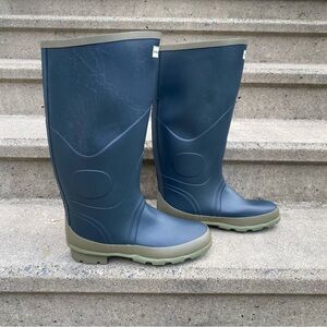 RARE Vintage Hunter Men's Tall Rain Boots Navy and Army Green Size 10